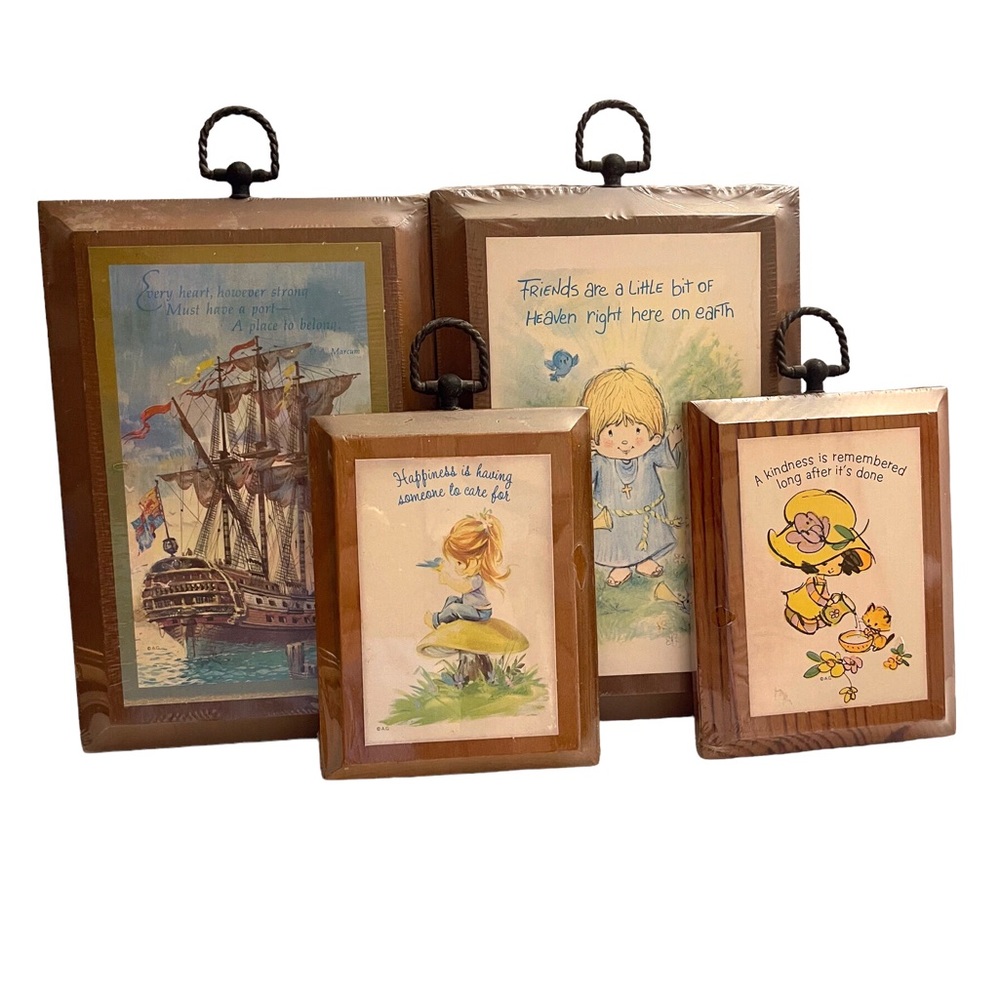 Vintage 1973 American Greetings wall plaques wrapped in original plastic